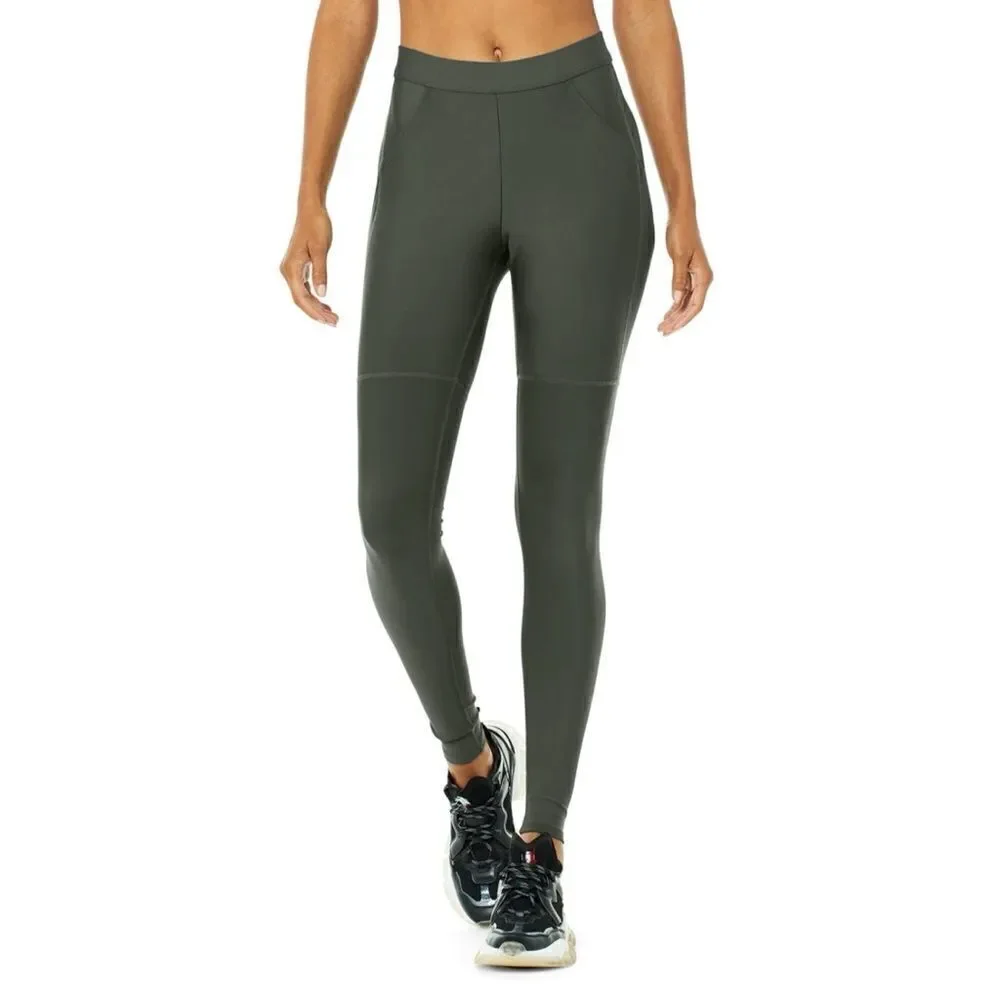 ALO Yoga High-Waist 4 Pocket Utility Legging Dark Cactus Size S / Exellent
